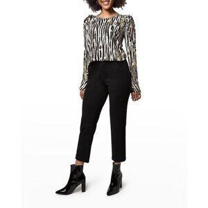 Jennifer Top in Inky Zebra Black Size L